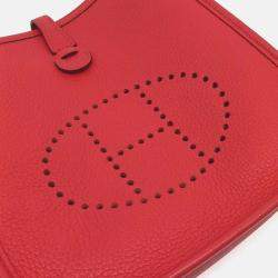 Pre Owned Hermes Red Leather Evelyn 16