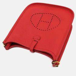 Pre Owned Hermes Red Leather Evelyn 16