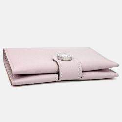 Pre Owned Hermes Pink Leather R.M.S. Card Wallet