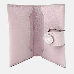 Pre Owned Hermes Pink Leather R.M.S. Card Wallet