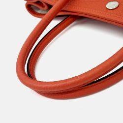 Pre Owned Hermes Orange Leather Garden Party 30