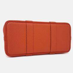 Pre Owned Hermes Orange Leather Garden Party 30