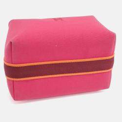 Pre Owned Hermes Pink Canvas Breathe-A-Brack Case GM