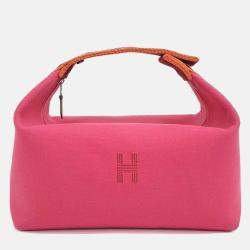Pre Owned Hermes Pink Canvas Breathe-A-Brack Case GM