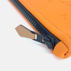 Pre Owned Hermes Orange Leather Neo Bain Clutch