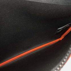Pre Owned Hermes Orange Leather Neo Bain Clutch