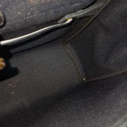 Pre Owned Hermes Black Canvas and Leather New Zip Herbag Small