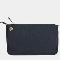 Pre Owned Hermes Black Canvas and Leather New Zip Herbag Small