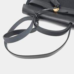 Pre Owned Hermes Black Canvas and Leather New Zip Herbag Small