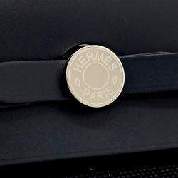 Pre Owned Hermes Navy Blue Fabric Herbag 20