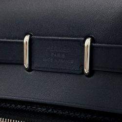 Pre Owned Hermes Navy Blue Fabric Herbag 20