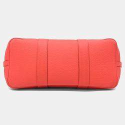 Pre Owned Hermes Beige Red Fabric Garden Party 30  & Twilly