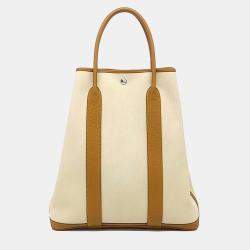 Pre Owned Hermes Beige Brown Fabric Garden Pile