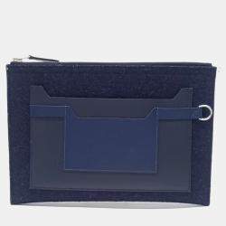 Pre Owned Hermes Navy Blue Fabric and Leather Todo 29 Colorblock