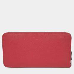Pre Owned Hermes Pink Leather Silky Long Wallet