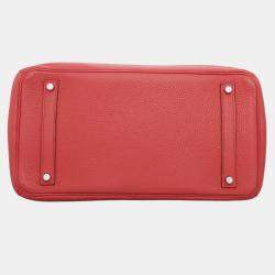 Pre Owned Hermes Birkin 35 Red Leather Bag