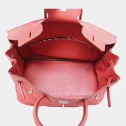 Pre Owned Hermes Birkin 35 Red Leather Bag
