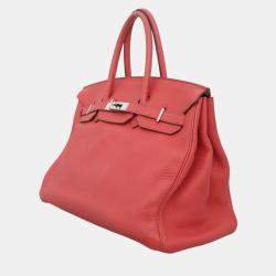 Pre Owned Hermes Birkin 35 Red Leather Bag