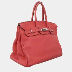 Pre Owned Hermes Birkin 35 Red Leather Bag