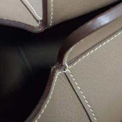 Pre Owned Hermes Toolbox 26 Swift Leather Etoupe Bag