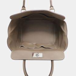 Pre Owned Hermes Toolbox 26 Swift Leather Etoupe Bag