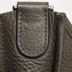 Pre Owned Hermès Graphite Taurillon Clemence Leather Evelyne III GM Bag