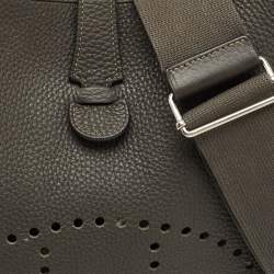 Pre Owned Hermès Graphite Taurillon Clemence Leather Evelyne III GM Bag