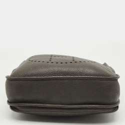 Pre Owned Hermès Graphite Taurillon Clemence Leather Evelyne III GM Bag