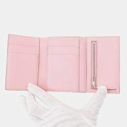 Pre Owned Hermes Bearn Combine Rose Sakura Chevre Myzore Goatskin