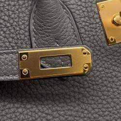 Pre Owned Hermes Birkin Gris Meyer Togo Leather Size 25