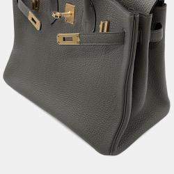 Pre Owned Hermes Birkin Gris Meyer Togo Leather Size 25