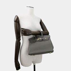 Pre Owned Hermes Birkin Gris Meyer Togo Leather Size 25