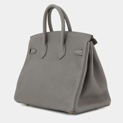 Pre Owned Hermes Birkin Gris Meyer Togo Leather Size 25