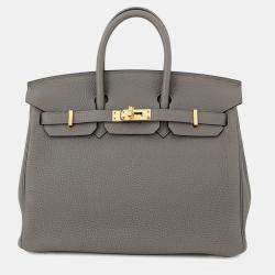Pre Owned Hermes Birkin Gris Meyer Togo Leather Size 25
