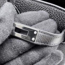 Pre Owned Hermes Birkin Size 25 Black Togo Leather Bag