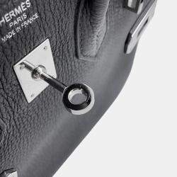 Pre Owned Hermes Birkin Size 25 Black Togo Leather Bag