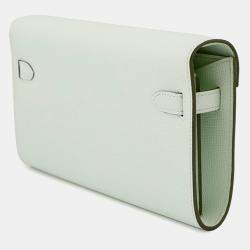 Pre Owned Hermes Kelly Long To Go Vert Peppermint Epsom Wallet 