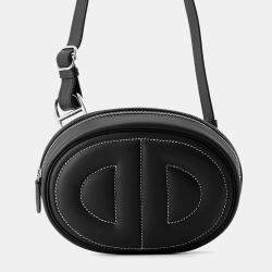 Pre Owned Hermes In The LoopBlack Swift Leather  Cross Body Bag 