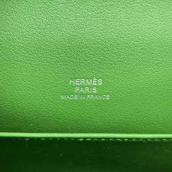 Pre Owned Hermes Pochette Kelly Vert Yucca Swift Leather