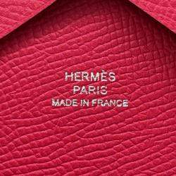 Pre Owned Hermes Calvi Duo Rose Extreme Epsom Wallet