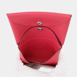 Pre Owned Hermes Calvi Duo Rose Extreme Epsom Wallet