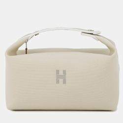 Pre Owned Hermes Bride-A-Brac Size GM Beige Canvas Bag