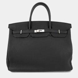 Pre Owned Hermes Birkin Size 40  Black Togo Leather Bag