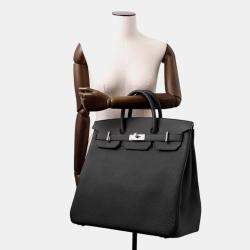 Pre Owned Hermes Haut A Courroies Size 40 Black Togo Leather Bag