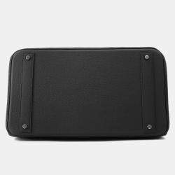 Pre Owned Hermes Haut A Courroies Size 40 Black Togo Leather Bag