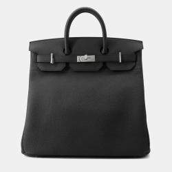 Pre Owned Hermes Haut A Courroies Size 40 Black Togo Leather Bag