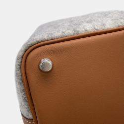 Pre Owned Hermes Picotin Lock 18 Grease Pale/Gold Felt Bag 
