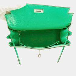 Pre Owned Hermes Kelly 25 Inner Stitch Vertcomic Togo Leather Size 25