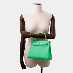 Pre Owned Hermes Kelly 25 Inner Stitch Vertcomic Togo Leather Size 25