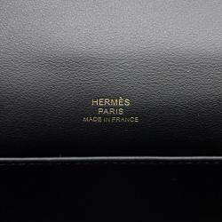 Pre Owned Hermes Pochette kelly Black Swift Leather Size K Ht 617 Cu